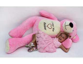 Teddybeer XXL - 180 cm - Love you forever roze