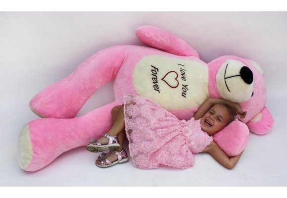 Teddybeer XXL - 180 cm - Love you forever roze