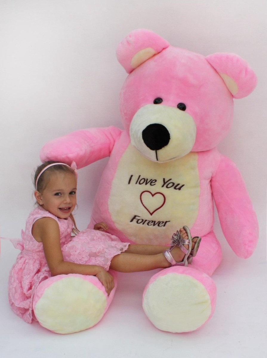 Teddybeer XXL - 180 cm - Love you forever roze