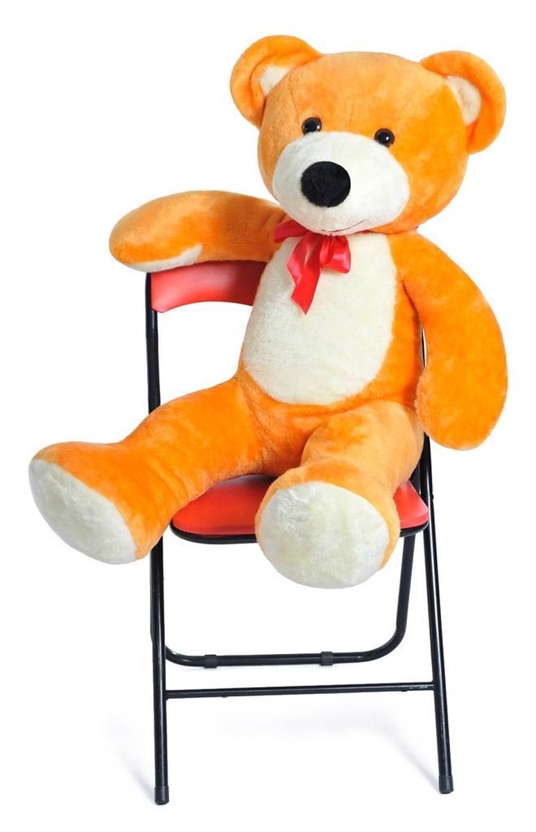 Grote knuffelbeer oranje 105 cm XL