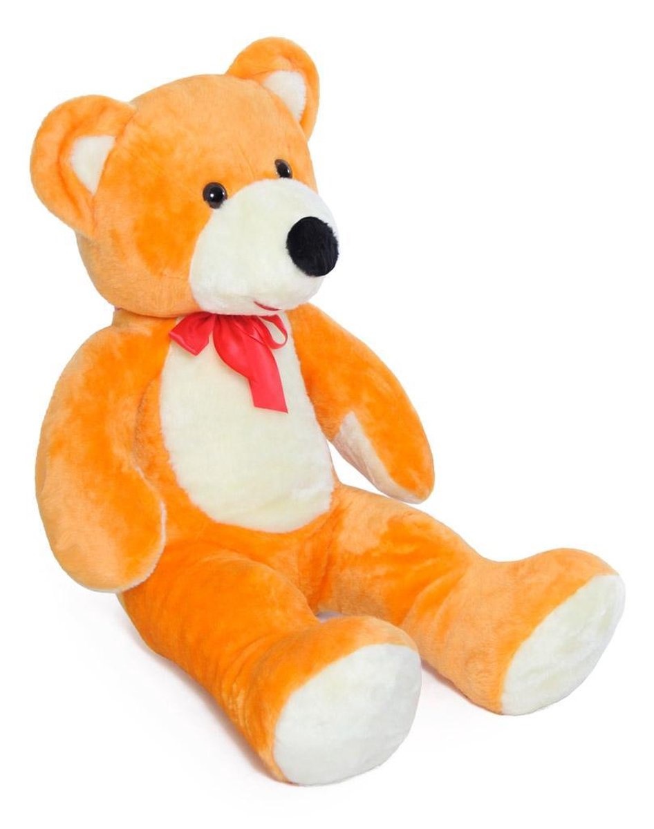 Grote knuffelbeer oranje 105 cm XL