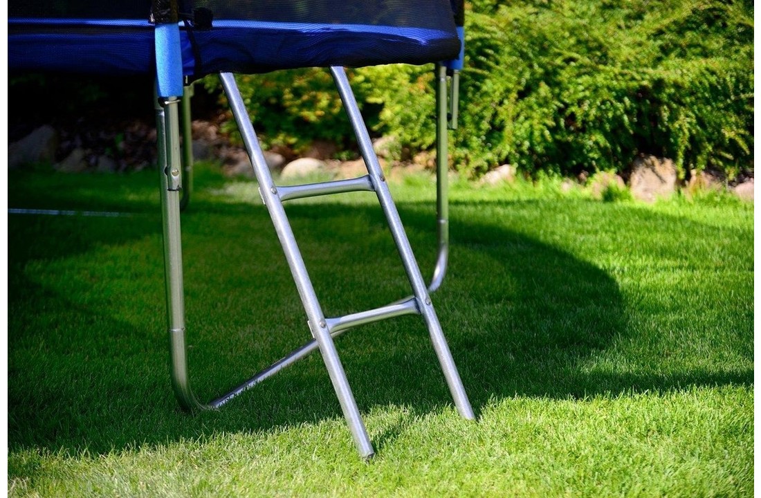 Trampoline - blauw - 374 cm - met net en ladder - tot 150 KG