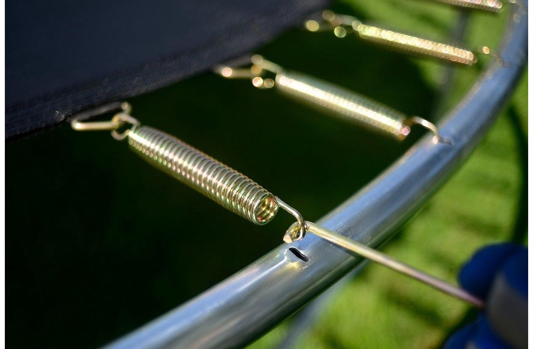 Trampoline - blauw - 374 cm - met net en ladder - tot 150 KG