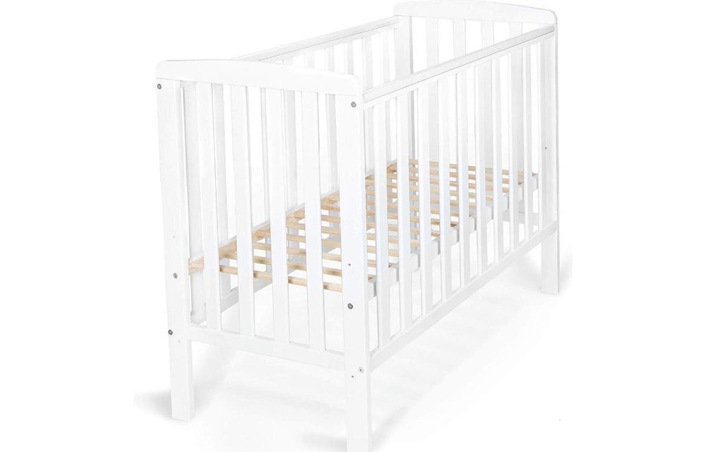 Babybed 100x50 cm - ledikant - wit - hoogte verstelbaar - lattenbodem