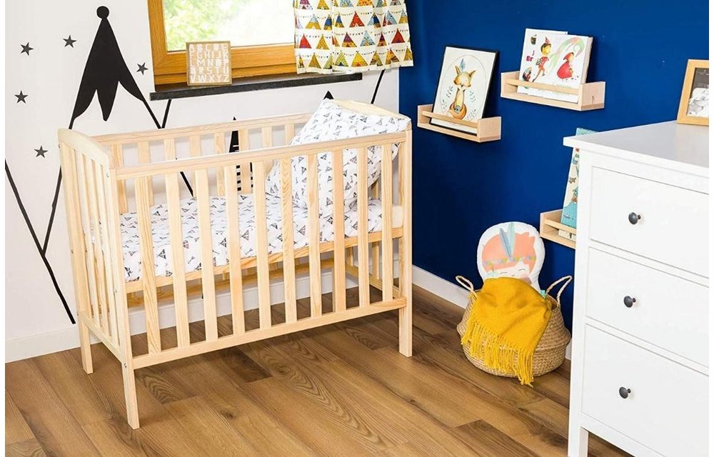 Babybed 100x50 cm - ledikant - wit - hoogte verstelbaar - lattenbodem