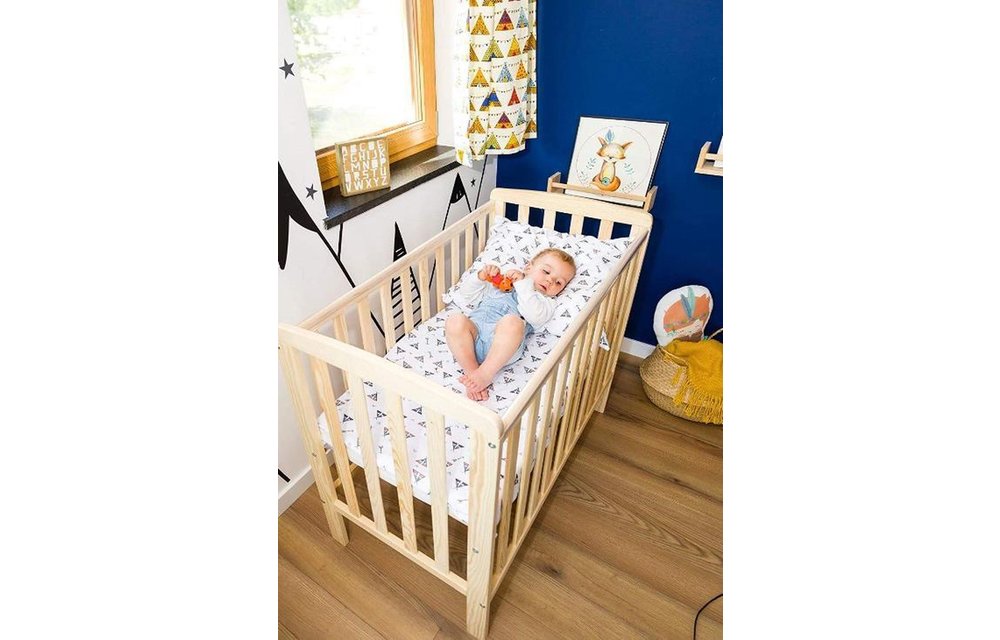 Babybed 100x50 cm - ledikant - wit - hoogte verstelbaar - lattenbodem