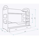 Kinder stapelbed wit - 160 x 80 cm