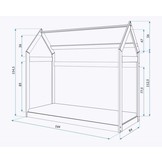 Houten bed - Huisbed - Huis bed - kinderbed - 160x80 - Grijs