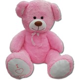 Grote roze knuffelbeer teddybeer I Love You 160cm