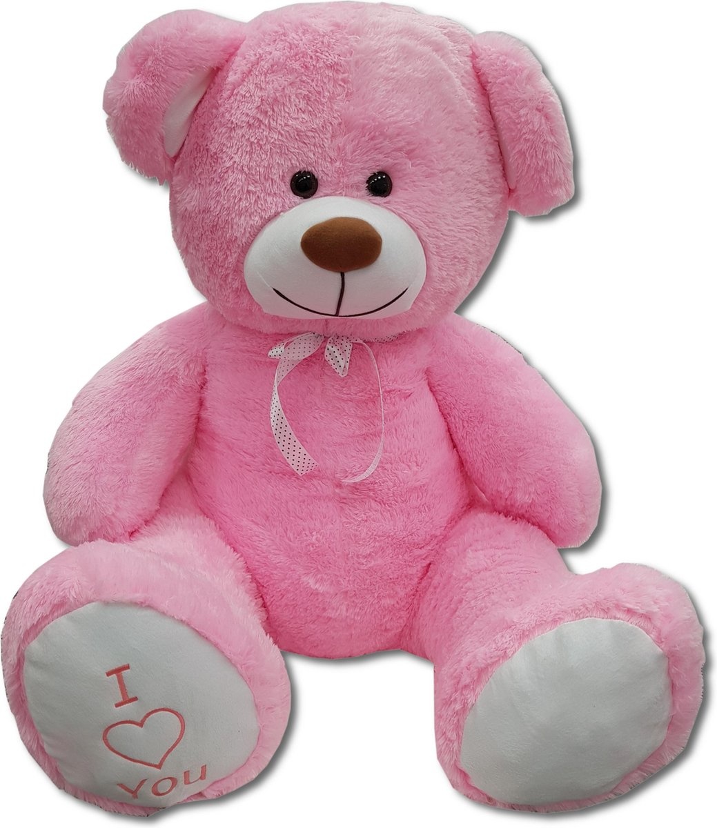 Grote roze knuffelbeer teddybeer I Love You 160cm