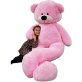 Grote knuffelbeer 2,2 meter roze 220 cm XXL