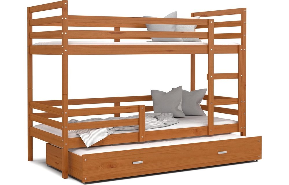 3 persoons stapelbed 190x80cm met matrassen elshout