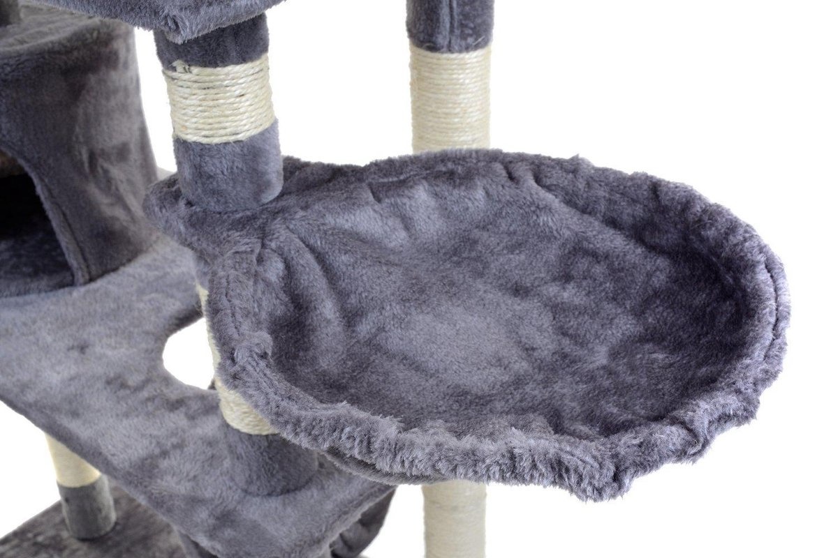 Krabpaal kattenboom XXL 140 x 105 x 49 cm grijs