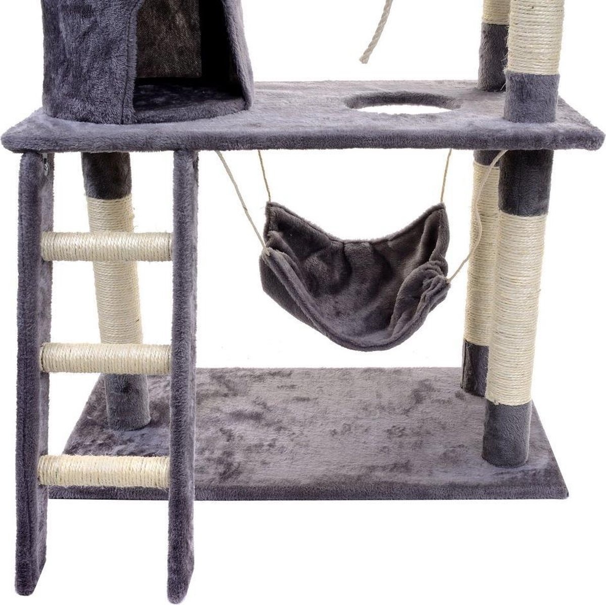 Krabpaal kattenboom XXL 140 x 105 x 49 cm grijs