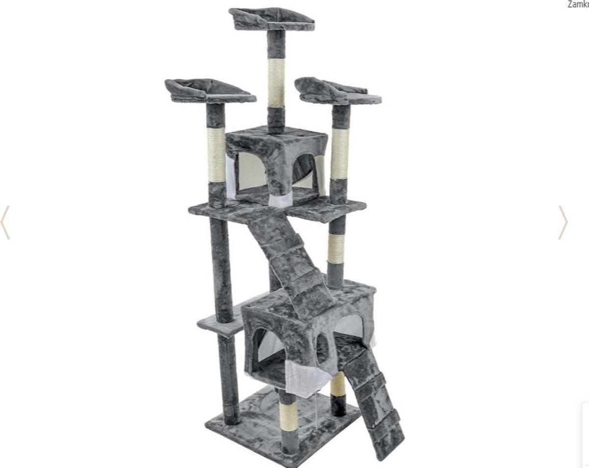 Krabpaal kattenboom XXL 170 x 49 x 49 cm grijs