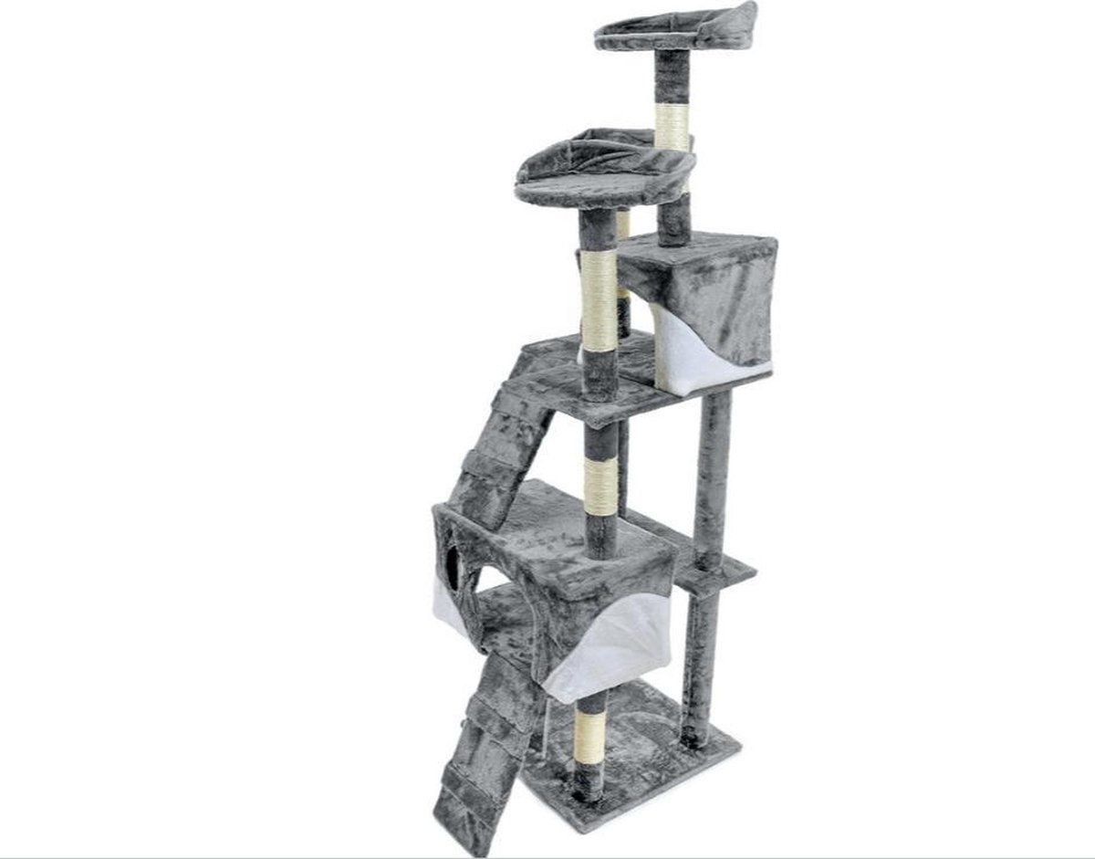 Krabpaal kattenboom XXL 170 x 49 x 49 cm grijs