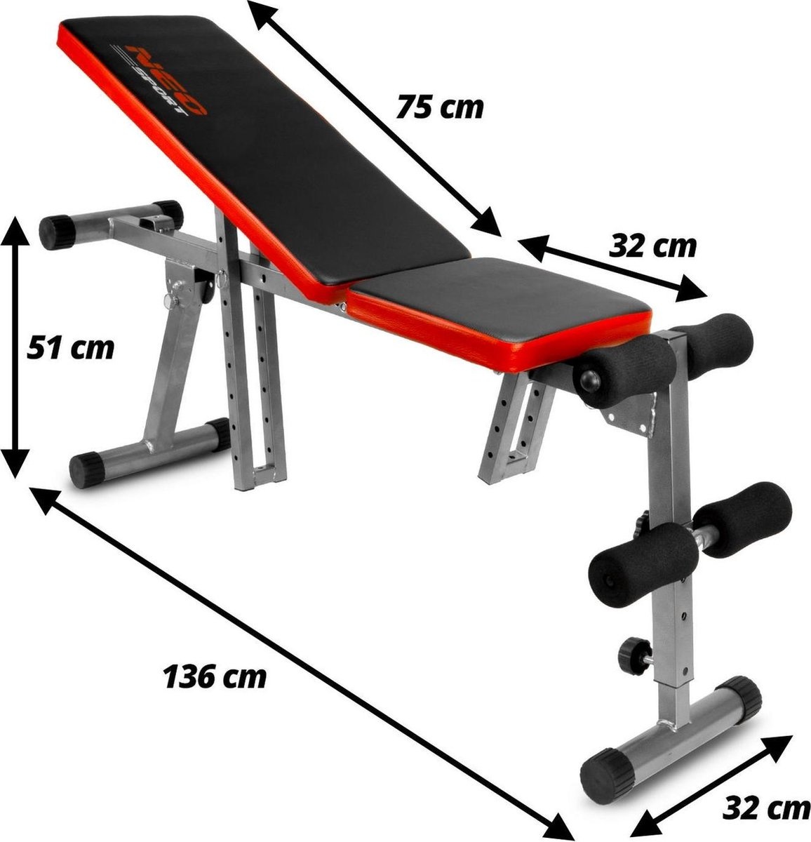 Sportbank - opklapbaar - multifunctioneel - volledig instelbaar