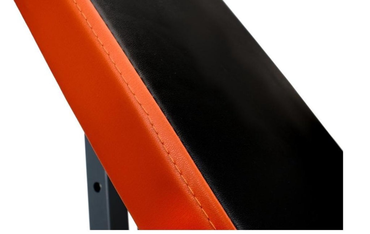 Sportbank - multifunctionele halterbank - instelbare rugleuning - zwart & oranje