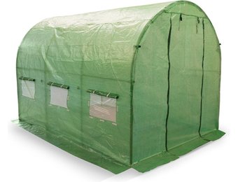 Tuinkas groen van PE-folie en metaal 200x300 cm hobbykas 6m2 oppervlakte