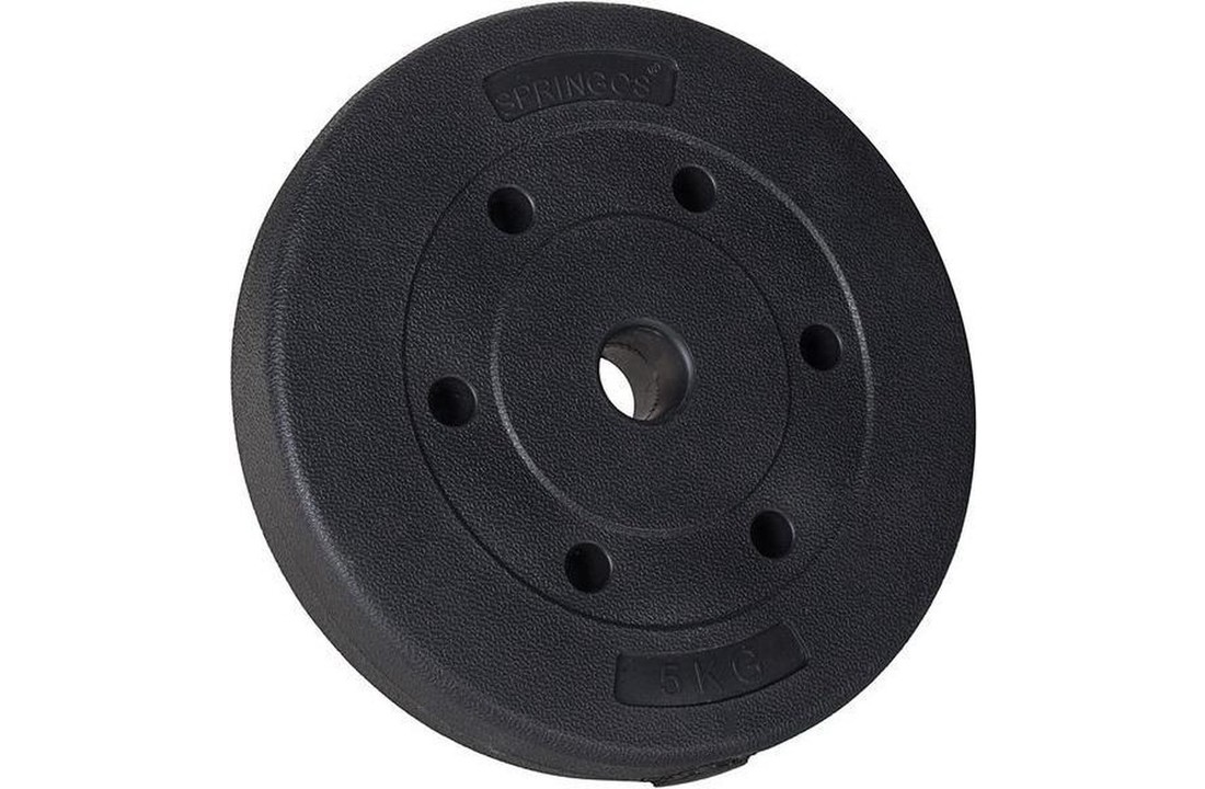 Halter gewicht - 1x 5 kg - halterstang diameter 29 mm – zwart