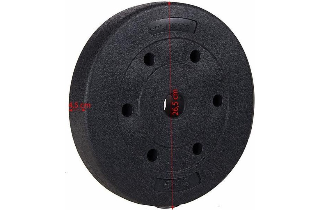 Halter gewicht - 1x 5 kg - halterstang diameter 29 mm – zwart