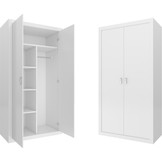 Kinder kledingkast - 90x190x50 cm - wit - 2 deuren