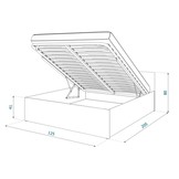 Twijfelaar 120x200 cm - wit - zonder matras - opklapbare bodem - schoonmaak vriendelijk