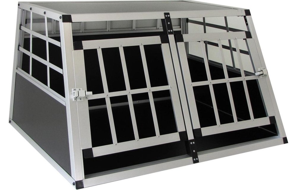 Autobench - Hondenbench - 89 x 69 x 50 cm - maat XL - dubbele deur - aluminium