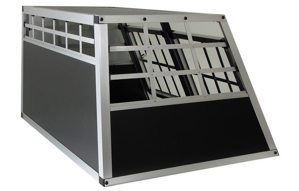 Autobench - Hondenbench - 89 x 69 x 50 cm - maat XL - dubbele deur - aluminium
