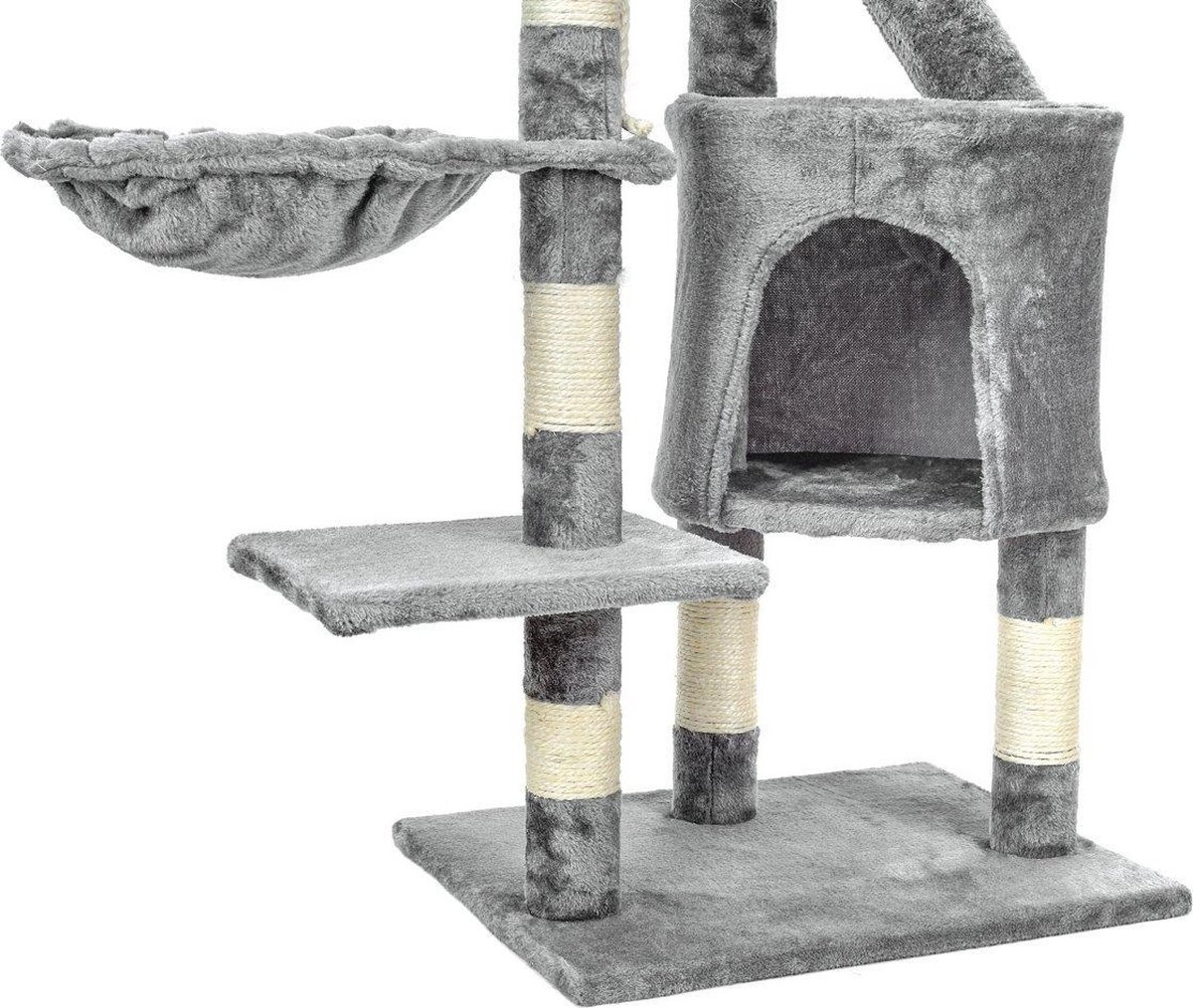 Krabpaal kattenboom XXL 117 x 79 x 50 cm grijs