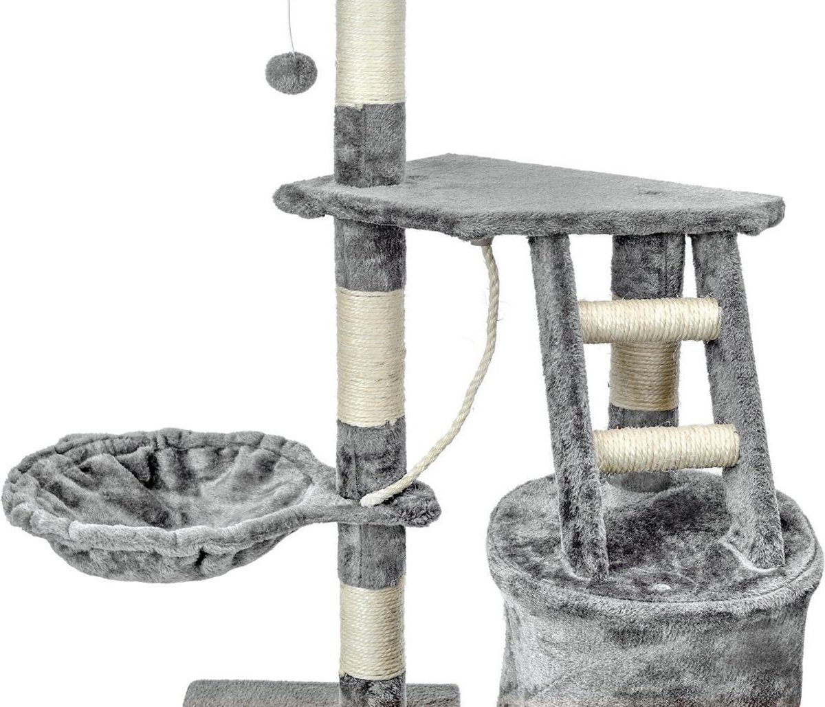 Krabpaal kattenboom XXL 117 x 79 x 50 cm grijs