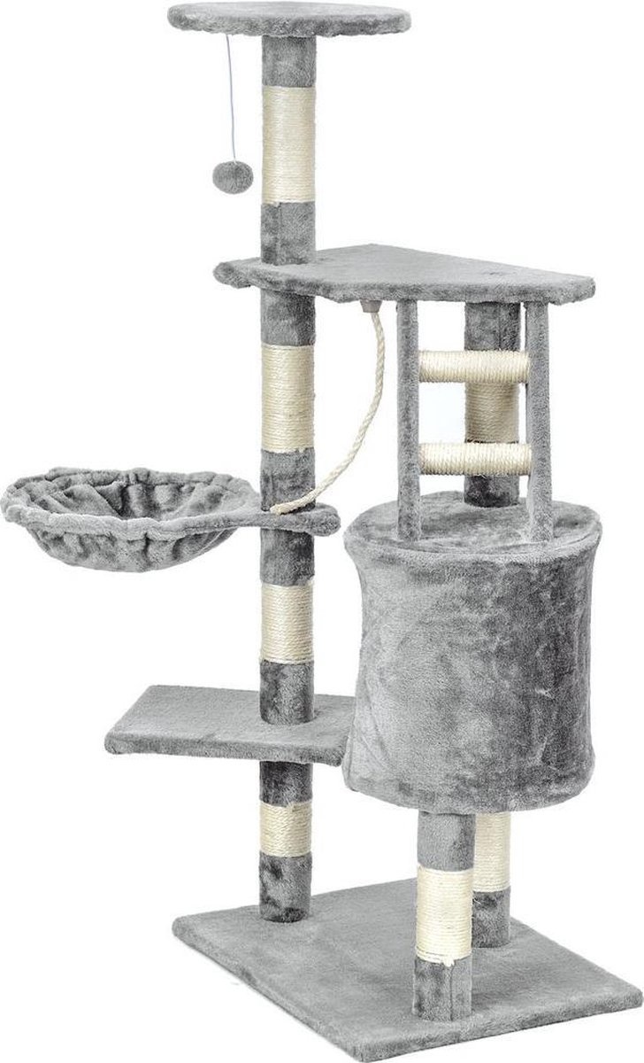 Krabpaal kattenboom XXL 117 x 79 x 50 cm grijs