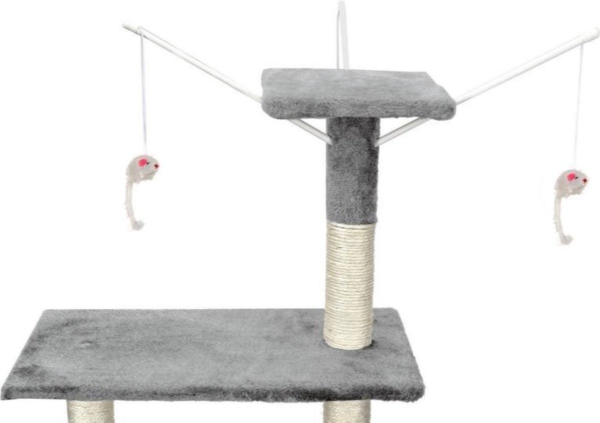 Krabpaal kattenboom XXL 135 x 97 x 55 cm grijs