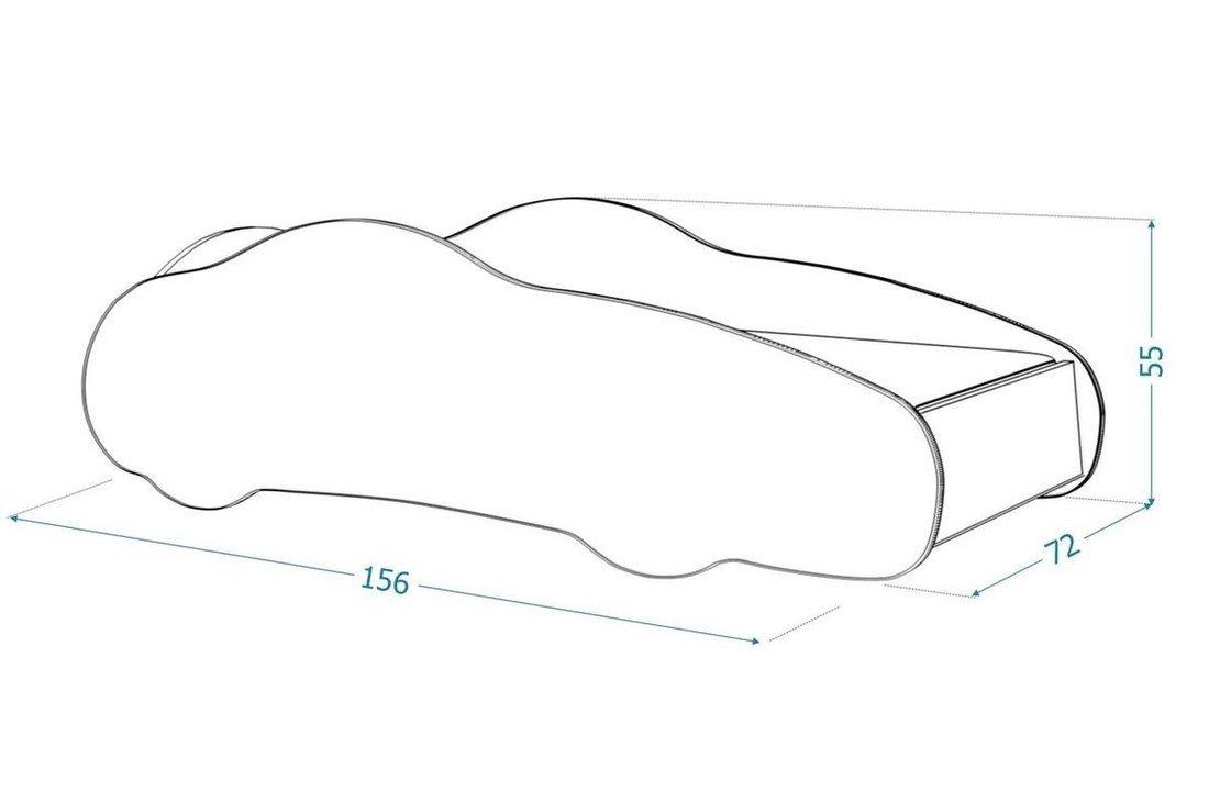 Kinder bed - auto bed - 156 x 72cm - rood- met matras