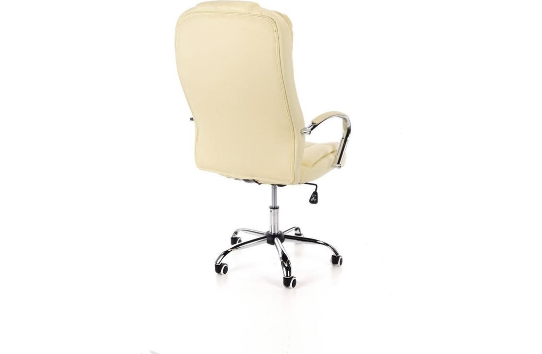 Bureaustoel de luxe - beige ECO leer - verstelbaar