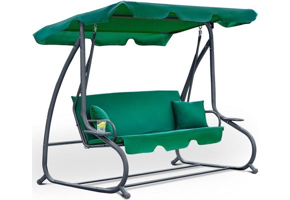 Tuinschommel de luxe - 3 personen - groen - 202 cm breed