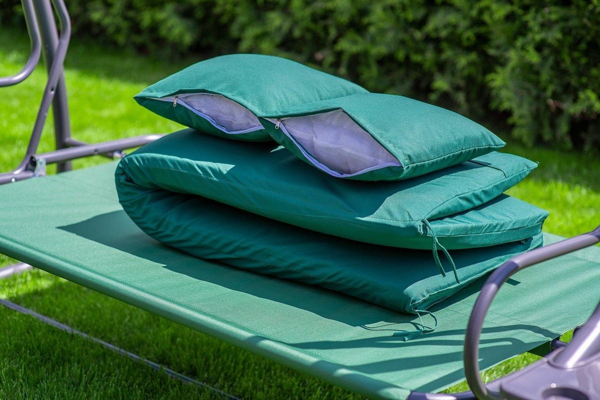 Tuinschommel de luxe - 3 personen - groen - 202 cm breed