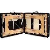Houten massagetafel - 3 segmenten - verstelbaar - zwart ECO-leer - 213 cm lang