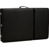 Houten massagetafel - 3 segmenten - verstelbaar - zwart ECO-leer - 213 cm lang