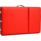 Houten massagetafel - 3 segmenten - verstelbaar - rood ECO-leer - 213 cm lang