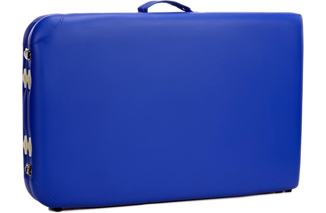 Aluminium massagetafel - 2 segmenten - verstelbaar hoofdeinde - blauw - 212 cm lang