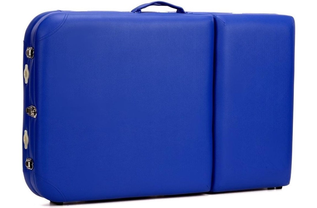 Aluminium massagetafel - 3 segementen - verstelbaar - blauw - 212 cm