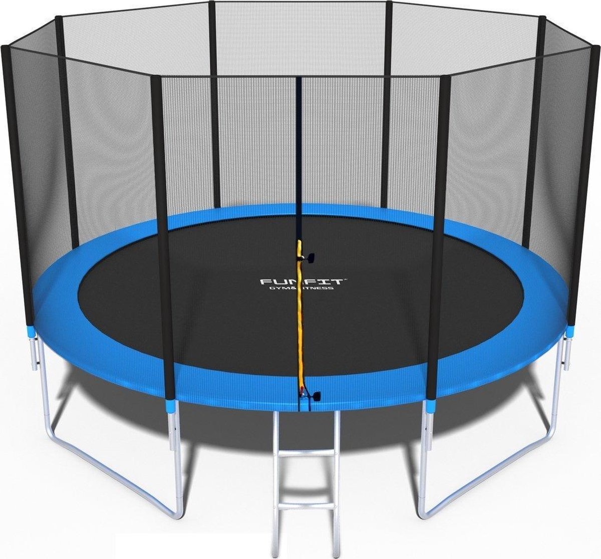 Trampoline - 374 cm - met net & ladder - blauw