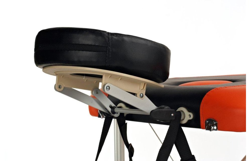 Aluminium massagetafel - 2 segmenten - verstelbaar - oranje & zwart - 212 cm lang