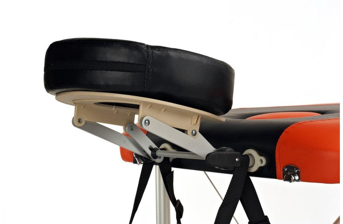 Aluminium massagetafel - 2 segmenten - verstelbaar - oranje & zwart - 212 cm lang