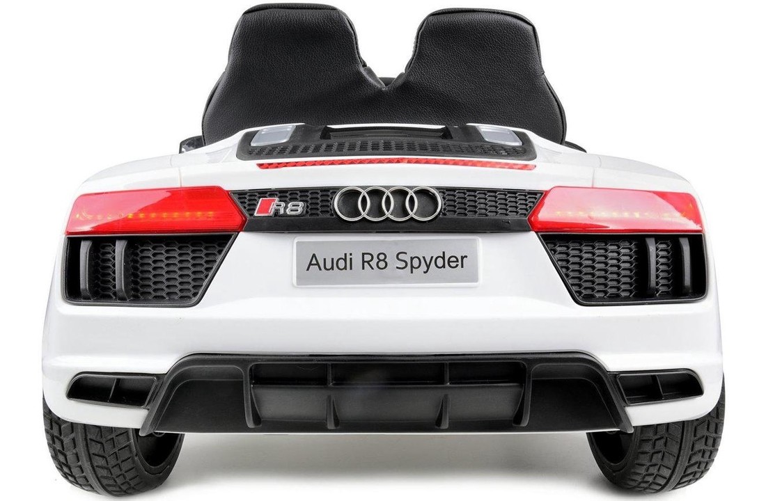 Audi R8 Spyder - kinderwagen - wit- elektrisch bestuurbaar - 3,6 km/u