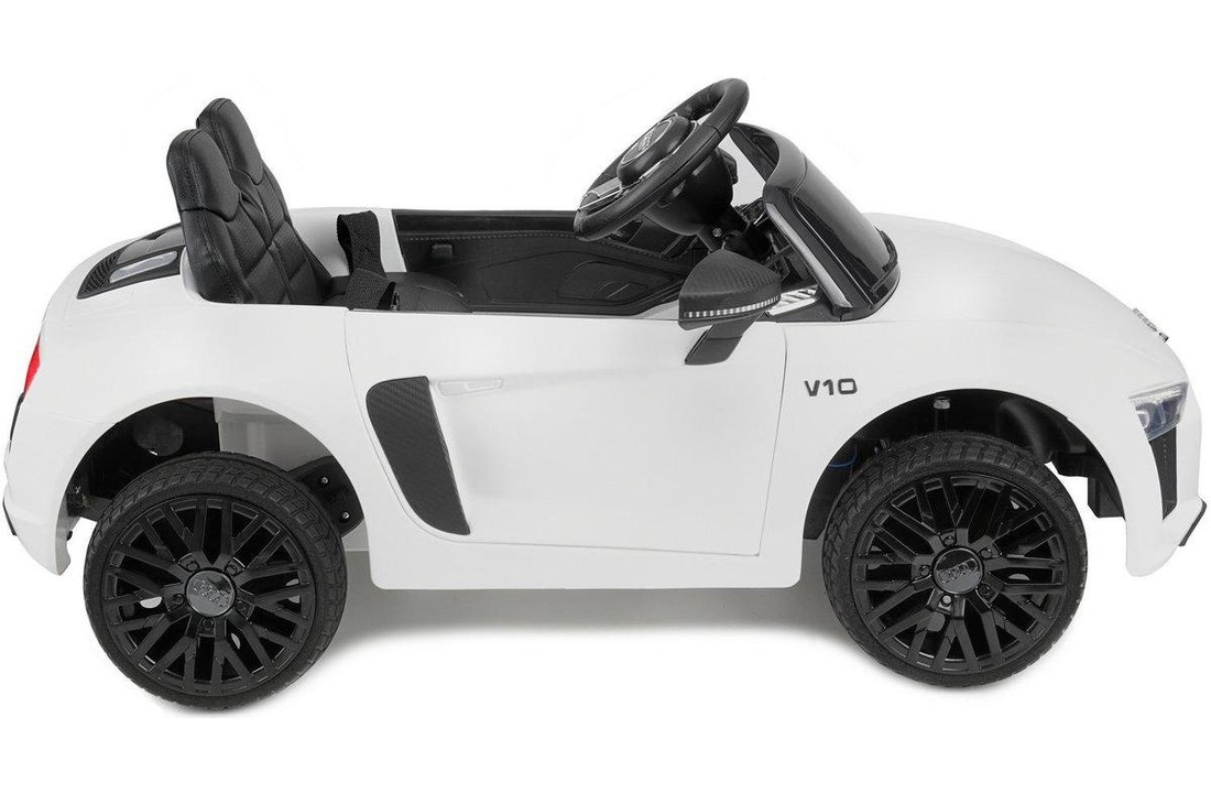 Audi R8 Spyder - kinderwagen - wit- elektrisch bestuurbaar - 3,6 km/u