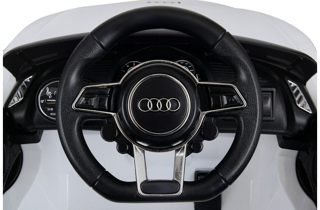 Audi R8 Spyder - kinderwagen - wit- elektrisch bestuurbaar - 3,6 km/u