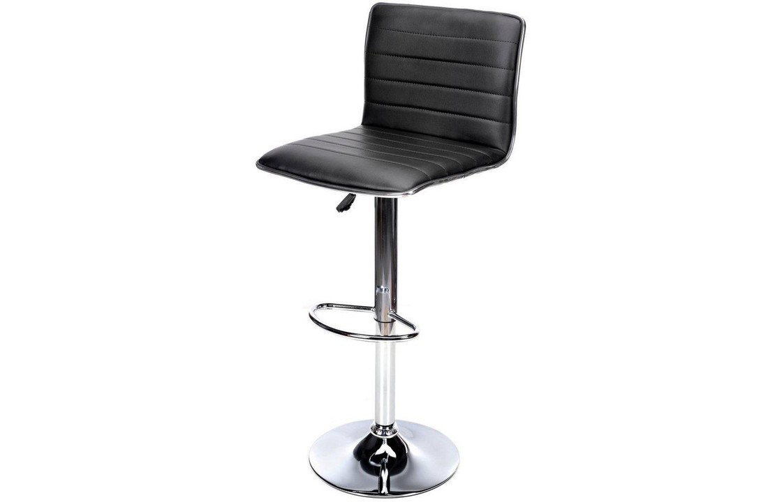 Barkruk - designer - zwart ECO-leer - verstelbaar