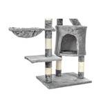 Krabpaal & speelhuis - katten - grijs - 117,5 cm hoog